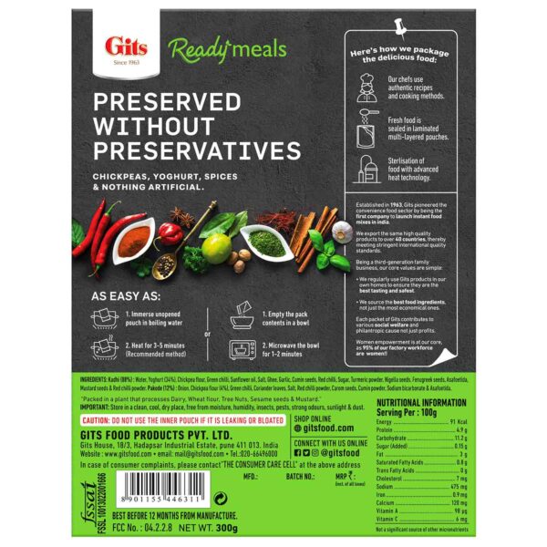 Gits Ready To Eat Punjabi Kadhi - 300 Gm (10.5 Oz)