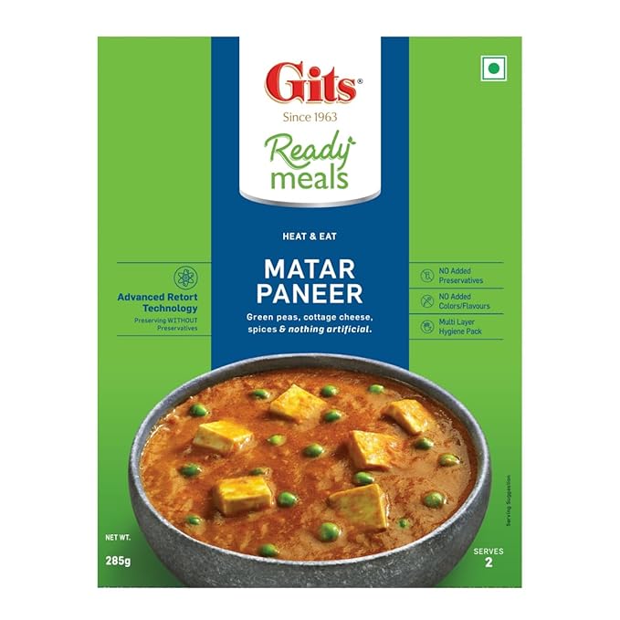 Gits Ready Meals Matar Paneer - 10 Oz (285 Gm)