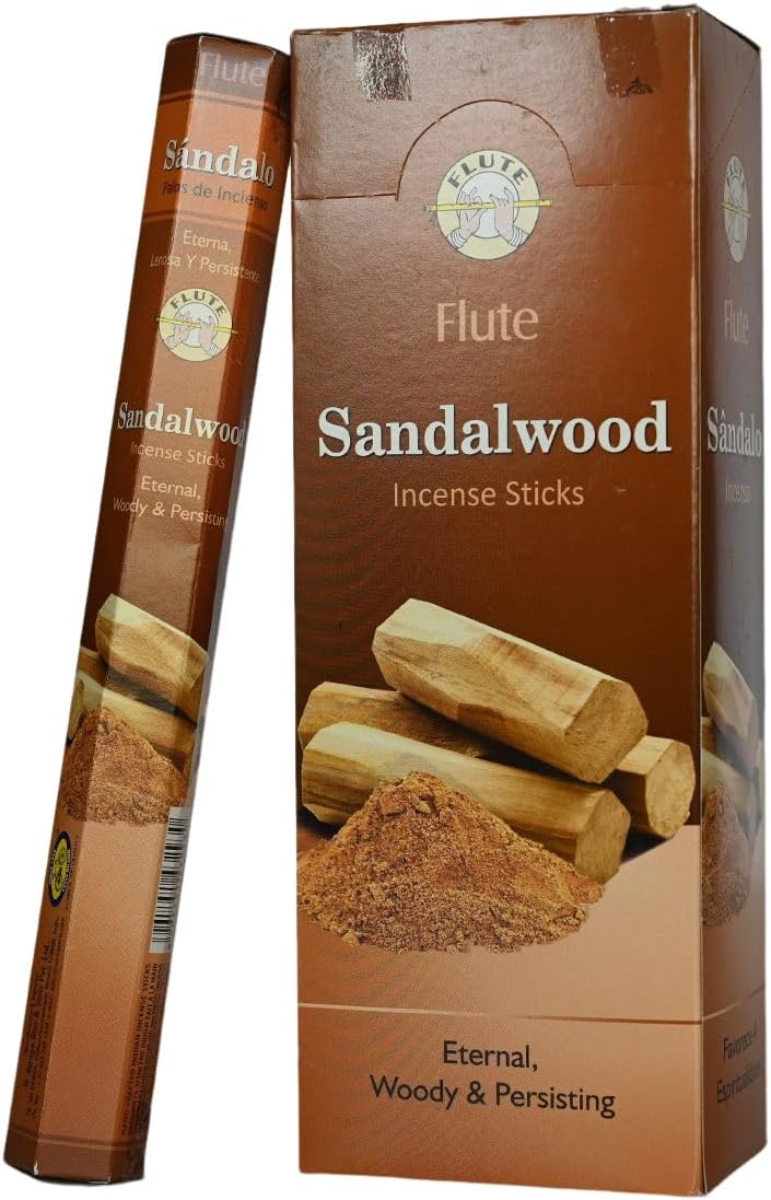 Flute Incense Sandalwood 6 Pk - 120 Sticks