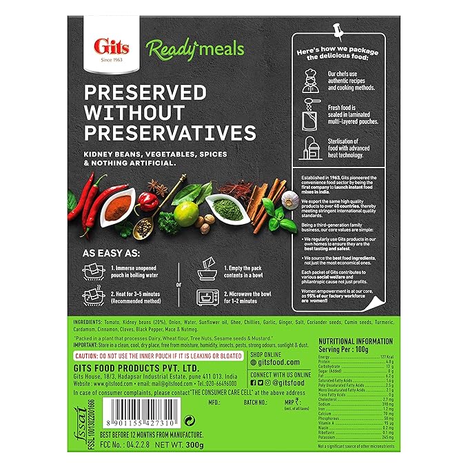Gits Ready Meals Rajma Masala - 300 Gm