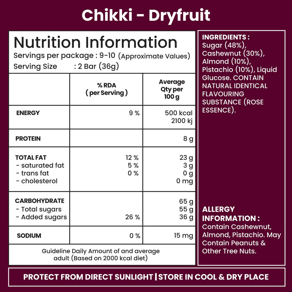Jabsons Dryfruits Chikki - 350 Gm (12.34 Oz)
