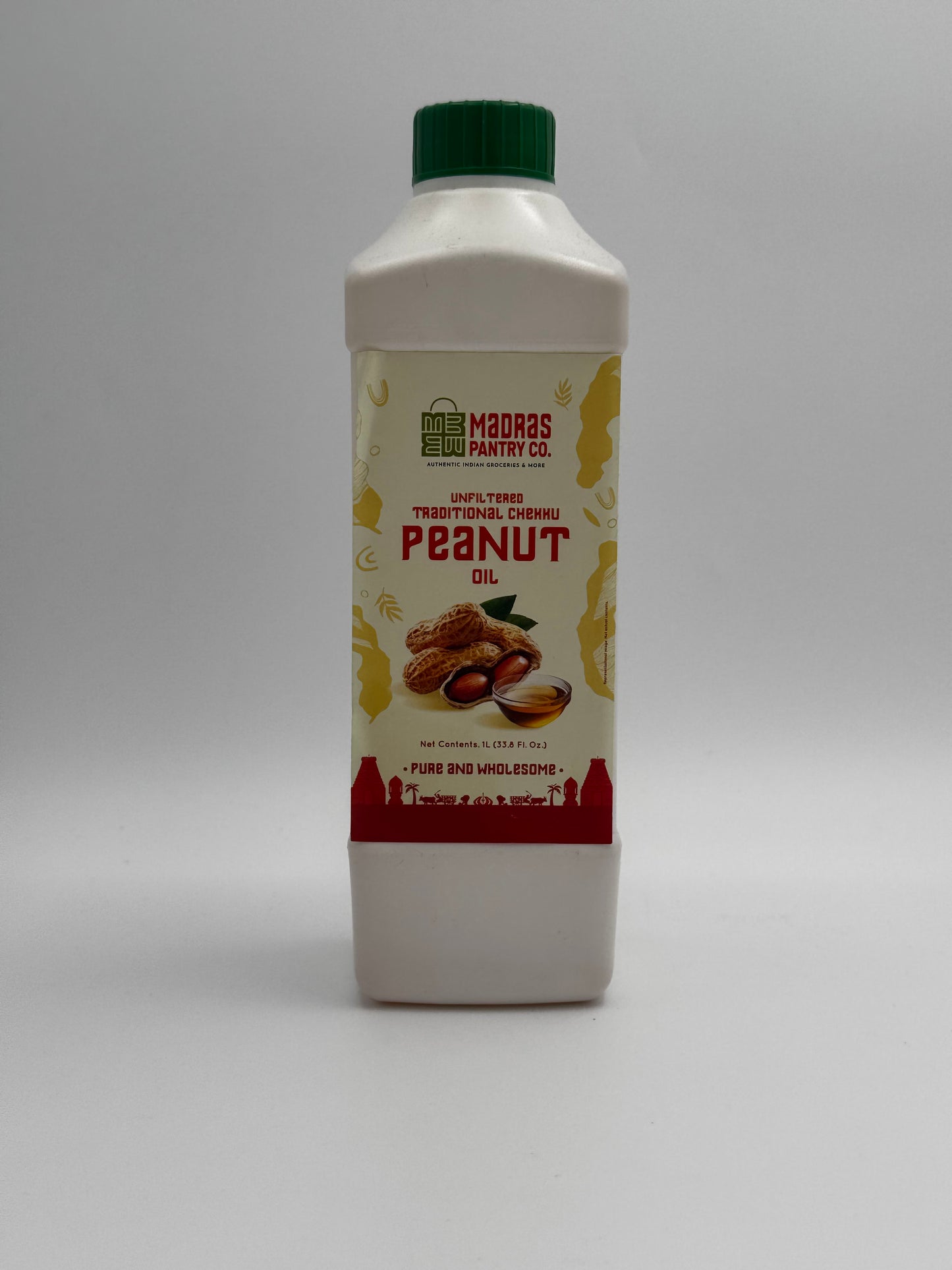 Madras Pantry Unfiltered Chekku Peanut Oil - 1 L (33.8 Fl Oz)