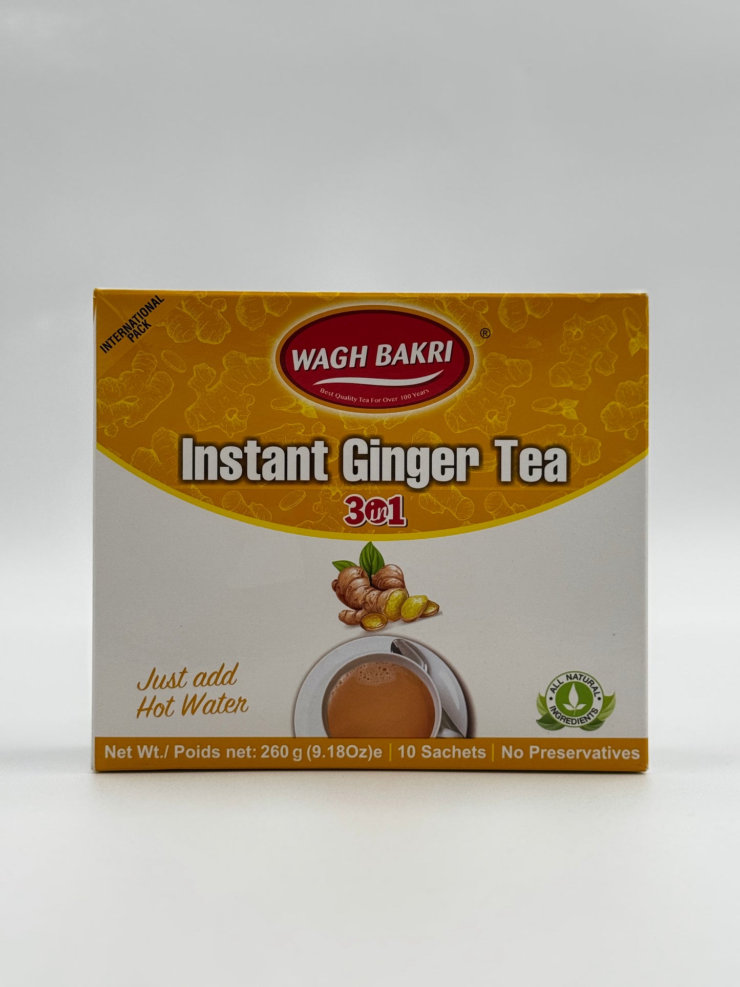 Wagh Bakri Instant Sweetened Ginger Tea - 260 Gm