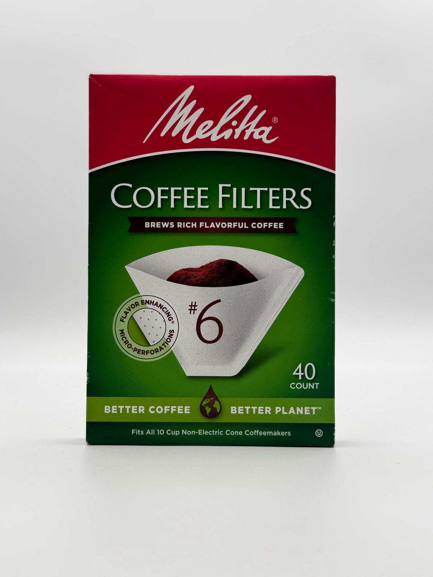Melitta #6 White Coffee Filters - 40 Ct