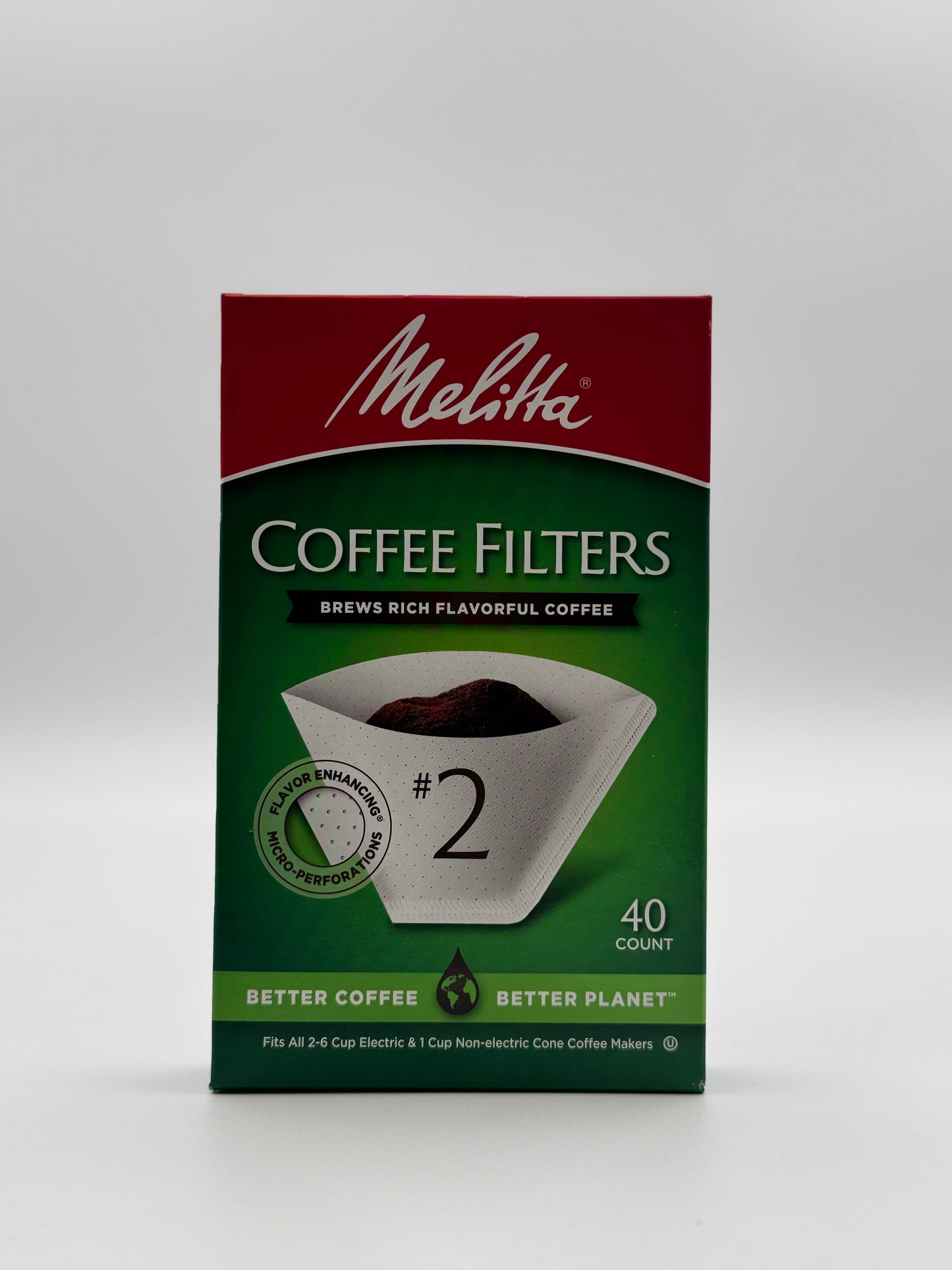 Melitta #2 White Coffee Filters - 40 Ct
