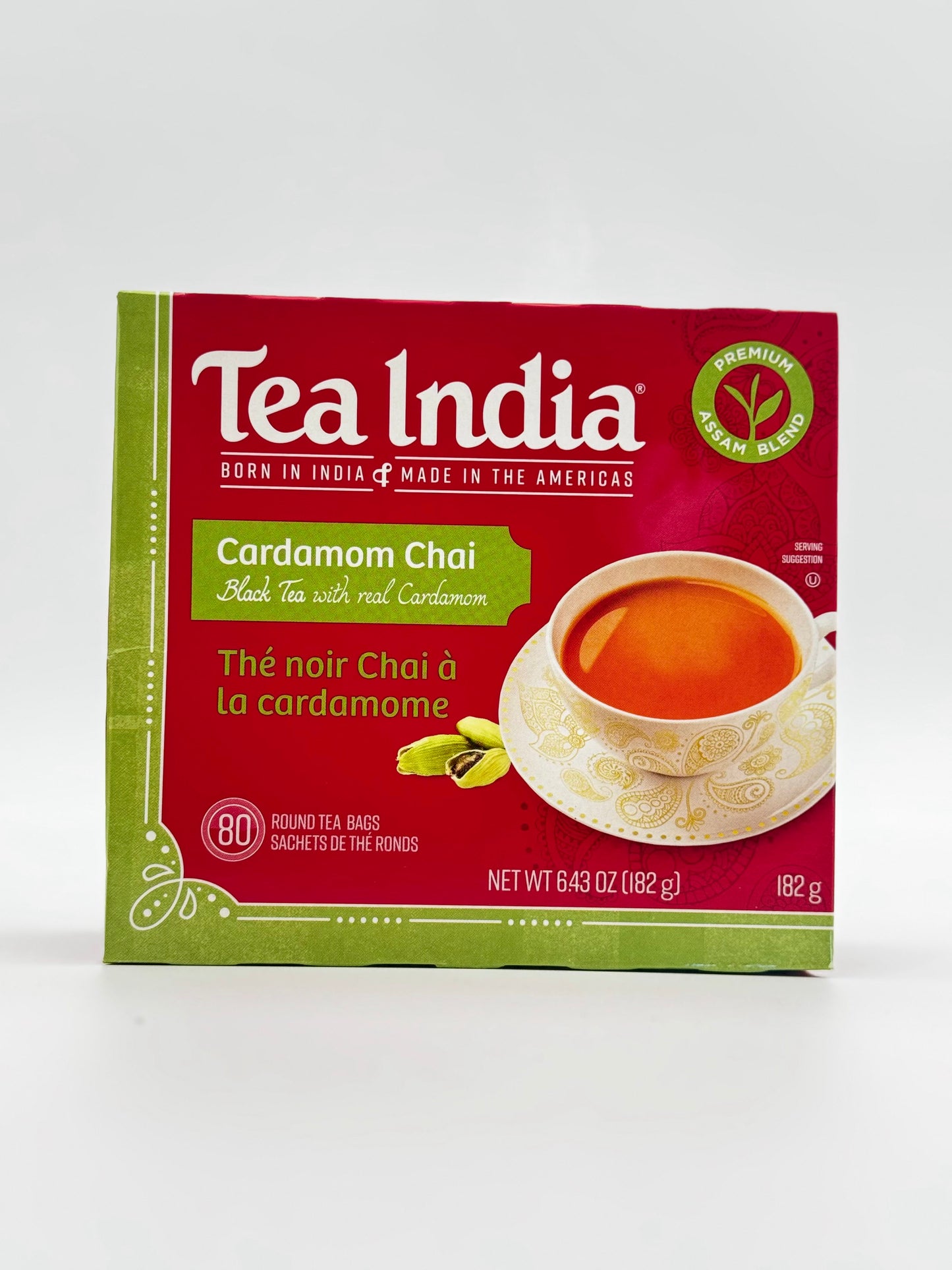 Tea India Cardamom Chai 80 Round Tea Bags - 182 Gm