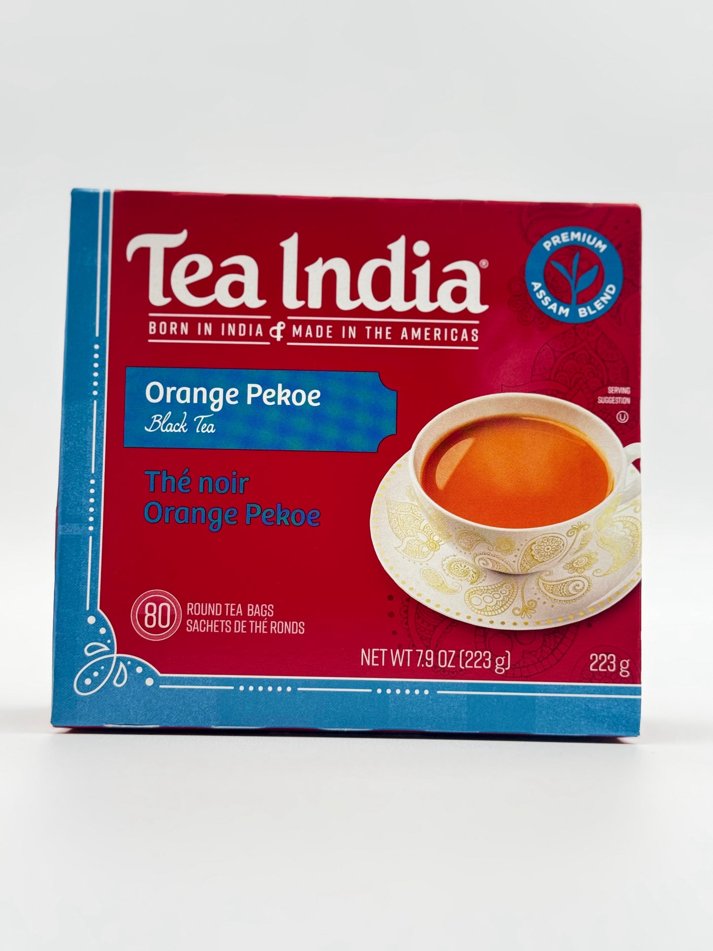 Tea India Orange Pekoe Black Tea 80 Round Tea Bags