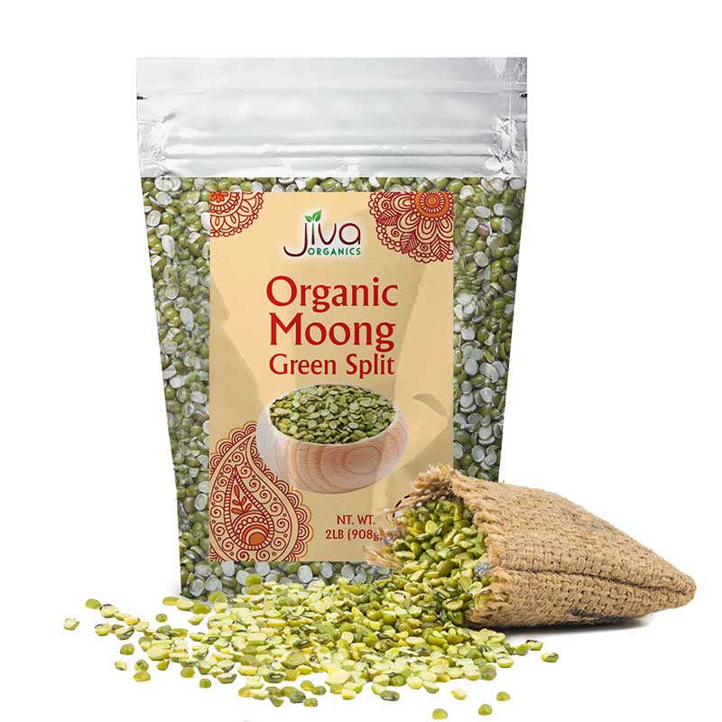 Jiva Organics Organic Moong Split Green Dal - 2 Lb