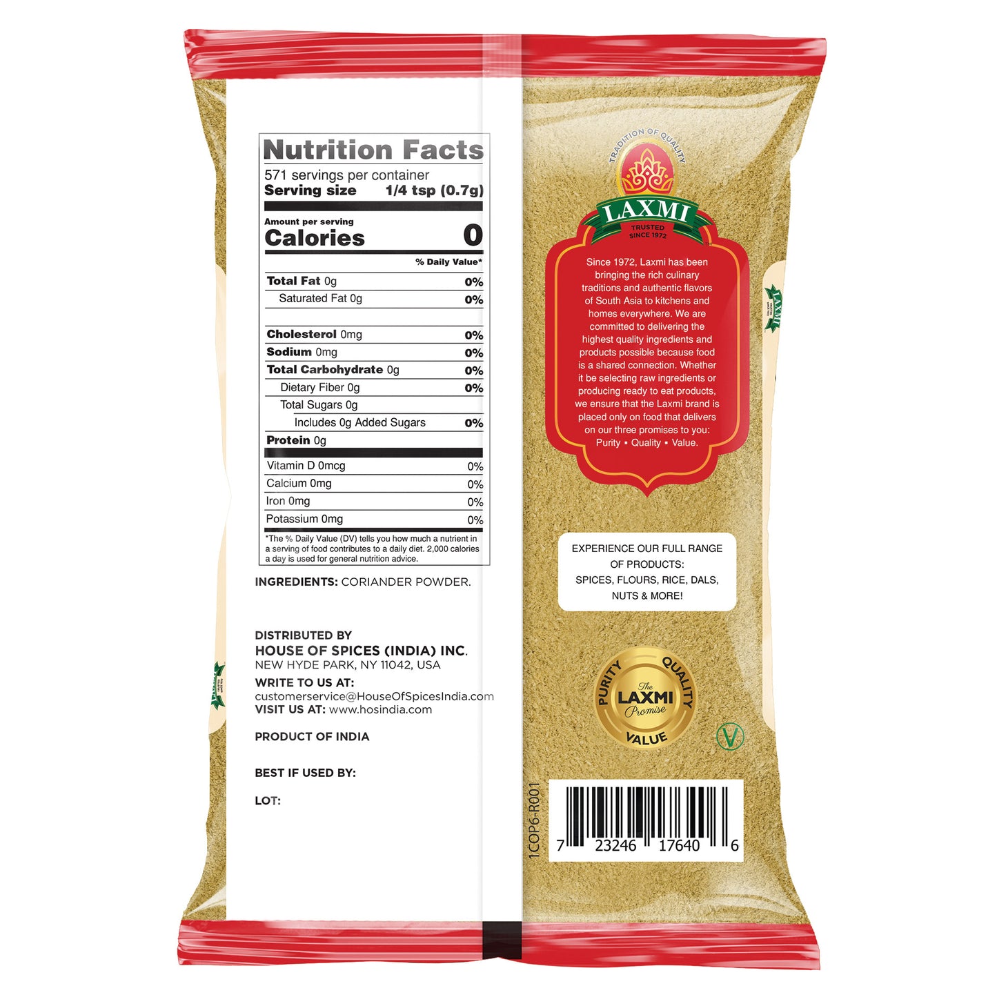 Laxmi Coriander Powder - 14 Oz (400 Gm)