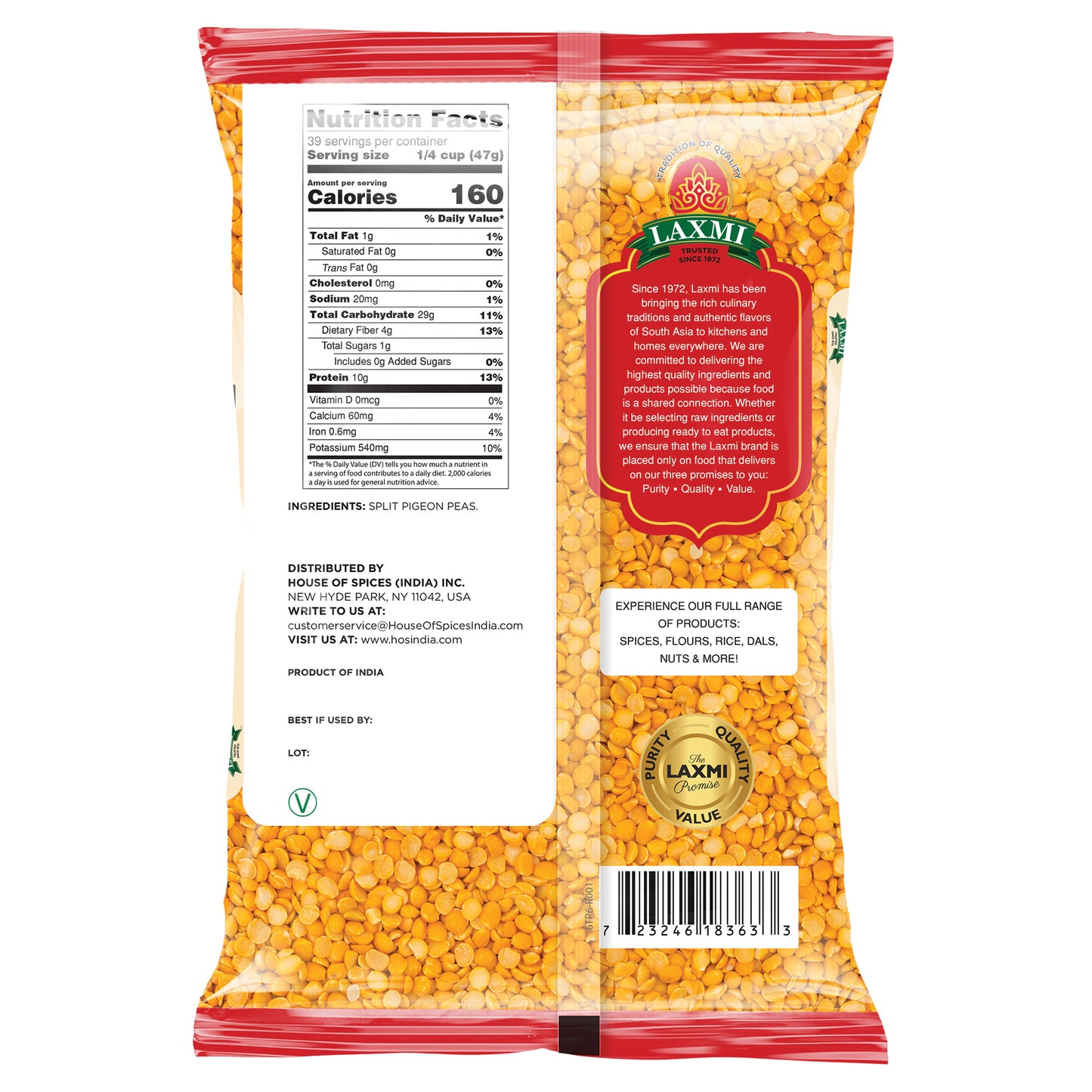 Laxmi Toor Dal - 4 Lb (1.81 Kg)