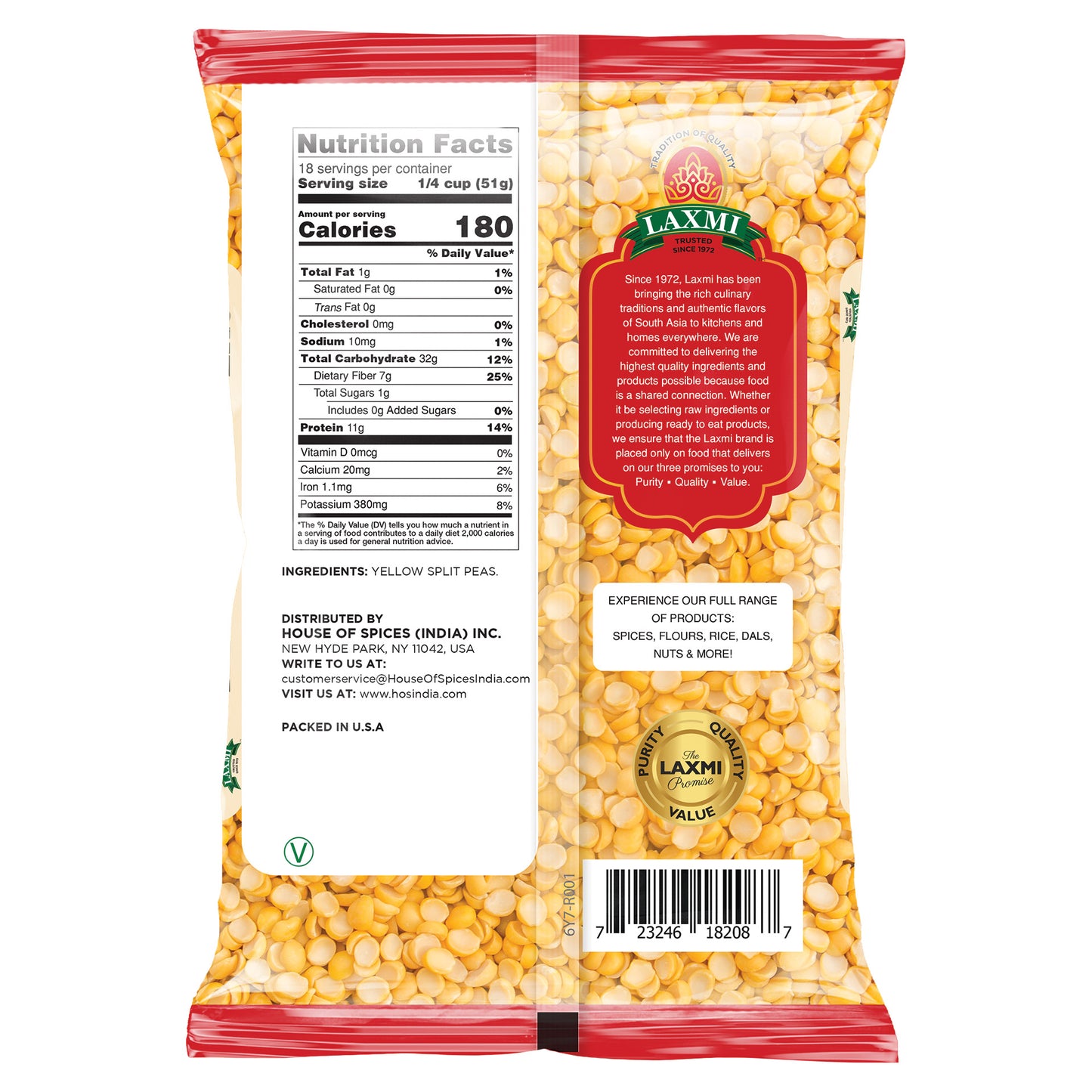 Laxmi Yellow Split Peas - 2 Lb (907 Gm)
