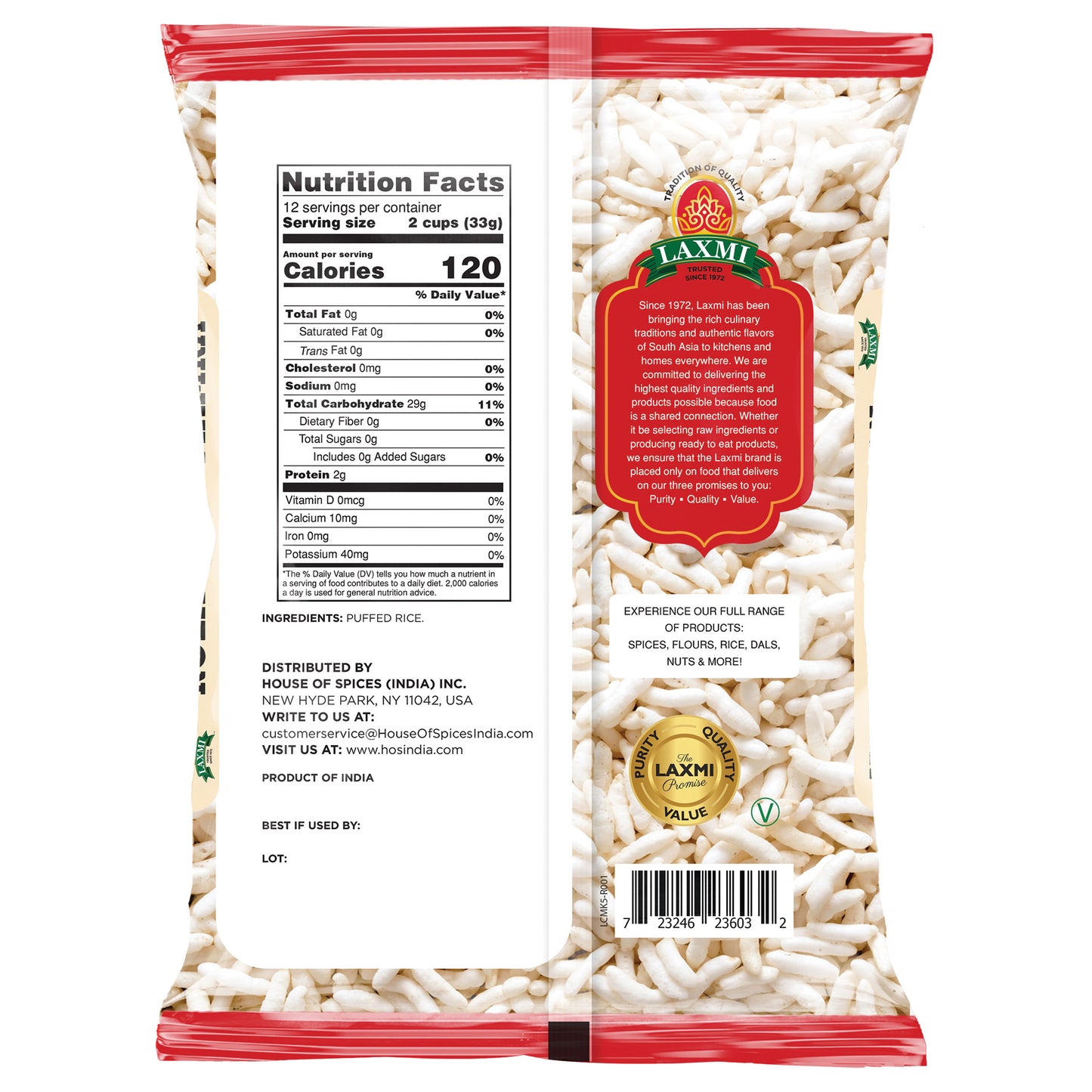 Laxmi Kolhapuri Mamra Puffed Rice - 400 Gm (14 Oz)