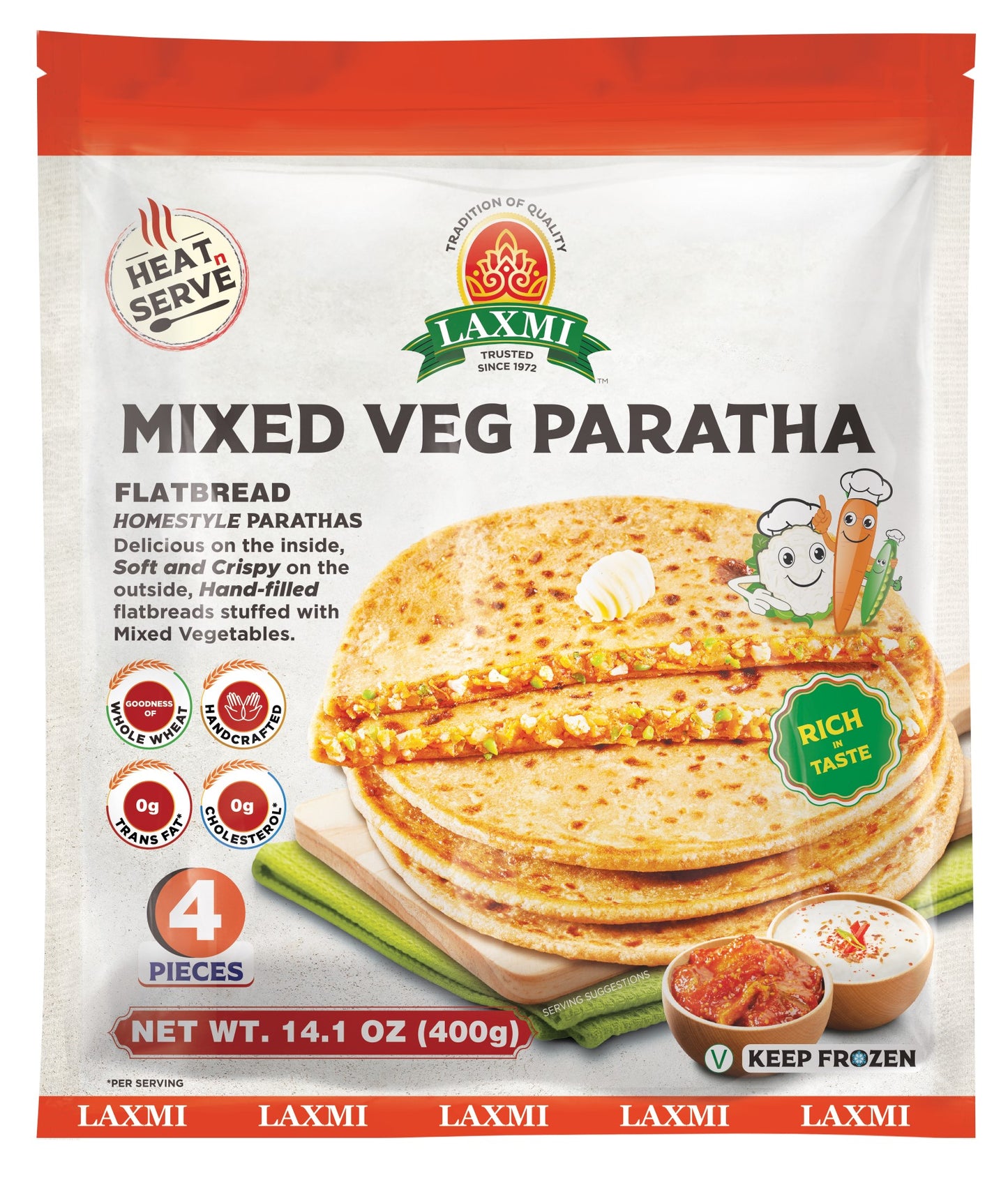 Laxmi Mixed Veg Paratha 4 Pc - 400 Gm