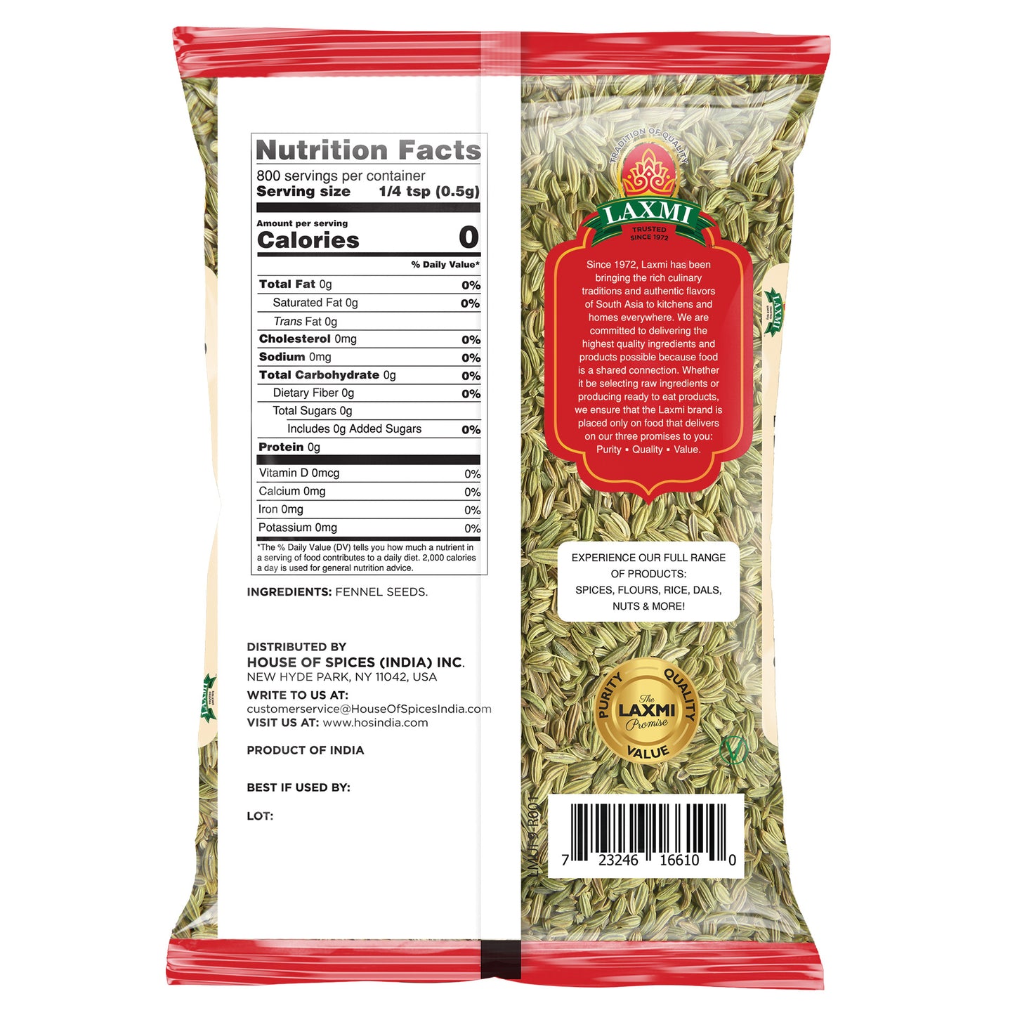 Laxmi Fennel Seeds - 14 Oz (400 Gm)