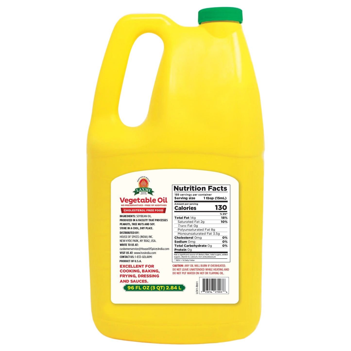 Laxmi Vegetable Oil - 96 Fl Oz (2.84 L)