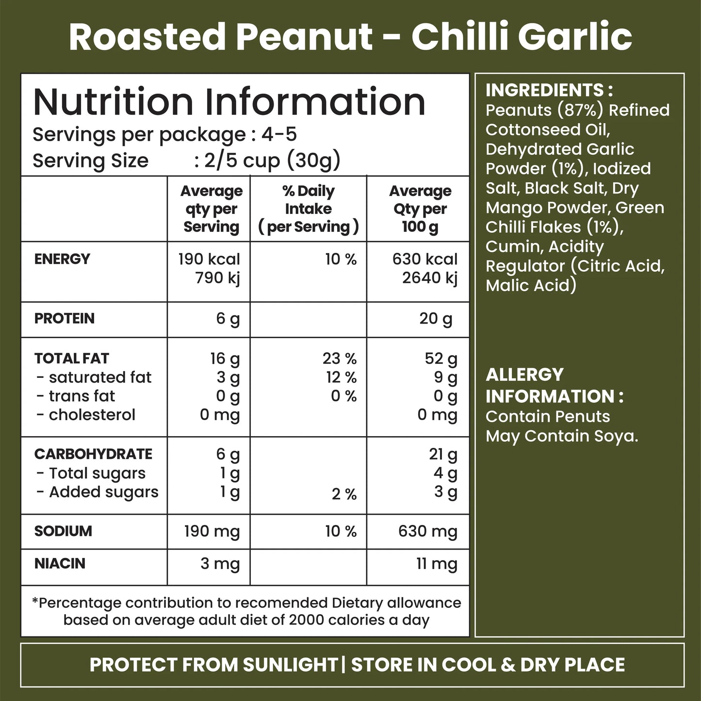 Jabsons Roasted Peanuts Chilli Garlic - 140 Gm