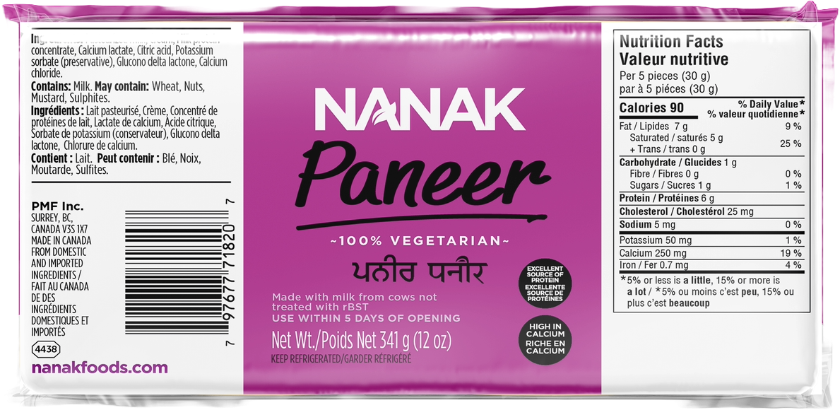 Nanak Indian Style Cheese Paneer - 12 Oz