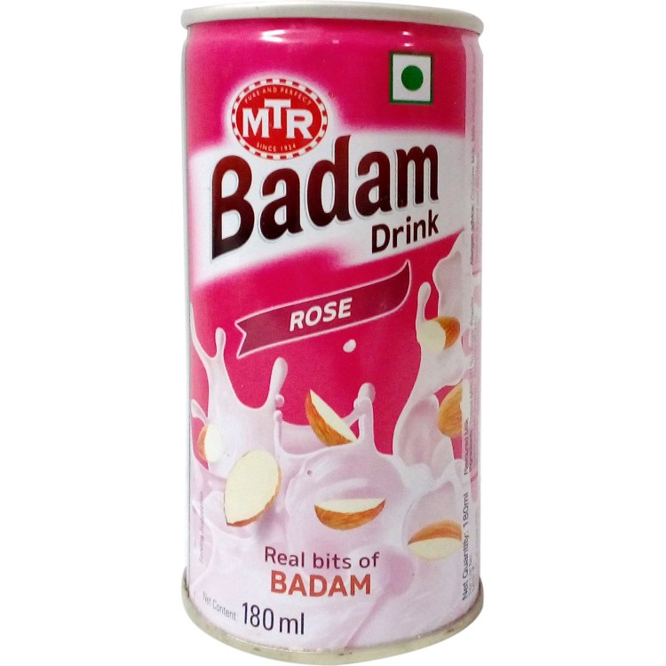 MTR Badam Drink Rose Flavor - 180 Ml (6 Fl Oz)