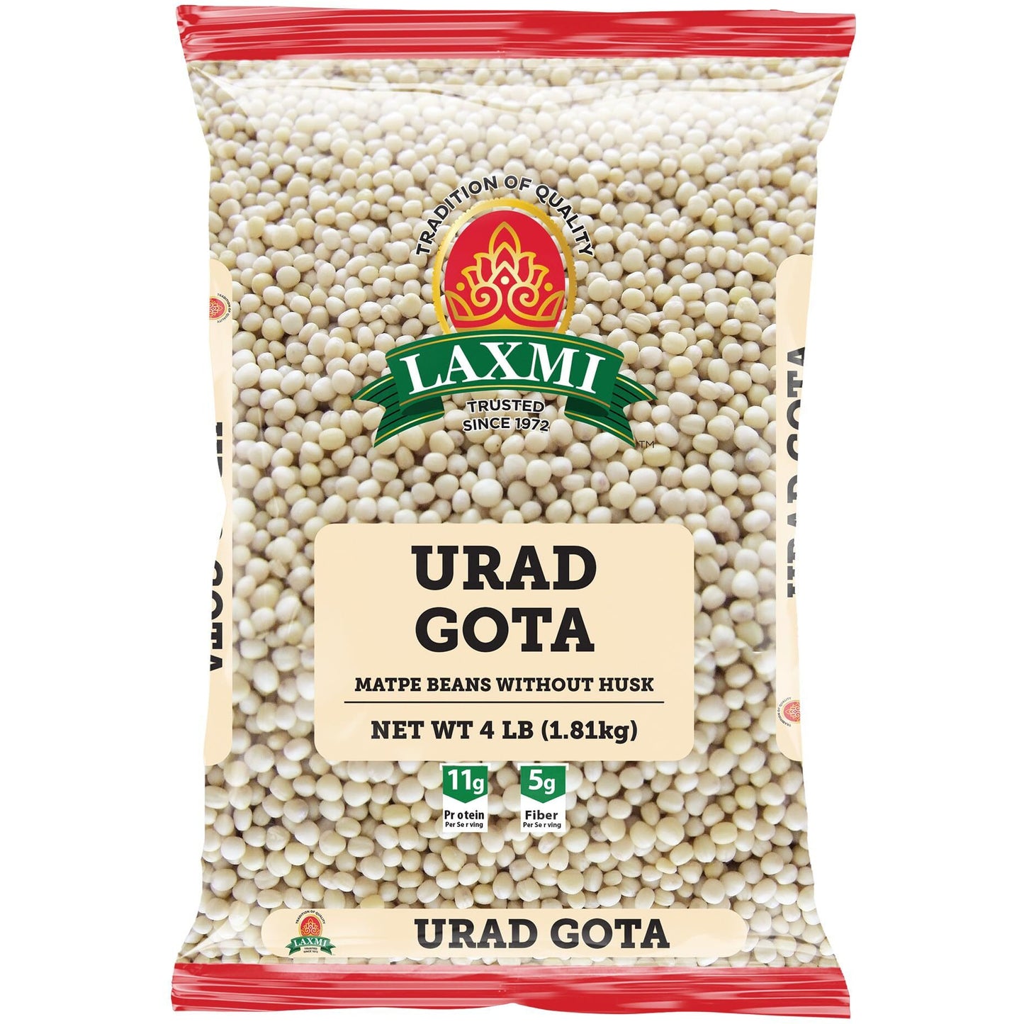 Laxmi Urad Gota Matpe Beans Without Husk - 4 Lb (1