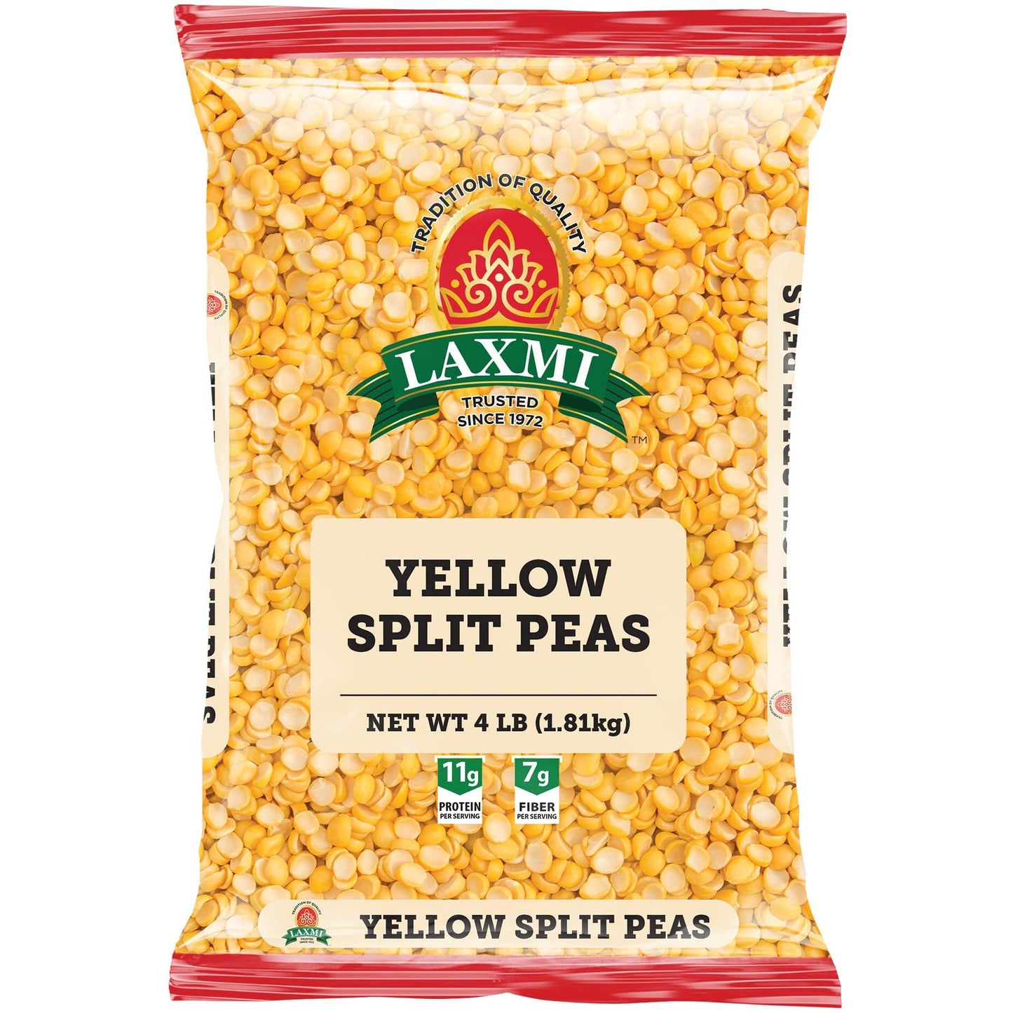 Laxmi Yellow Split Peas - 4 Lb (1.81 Kg)