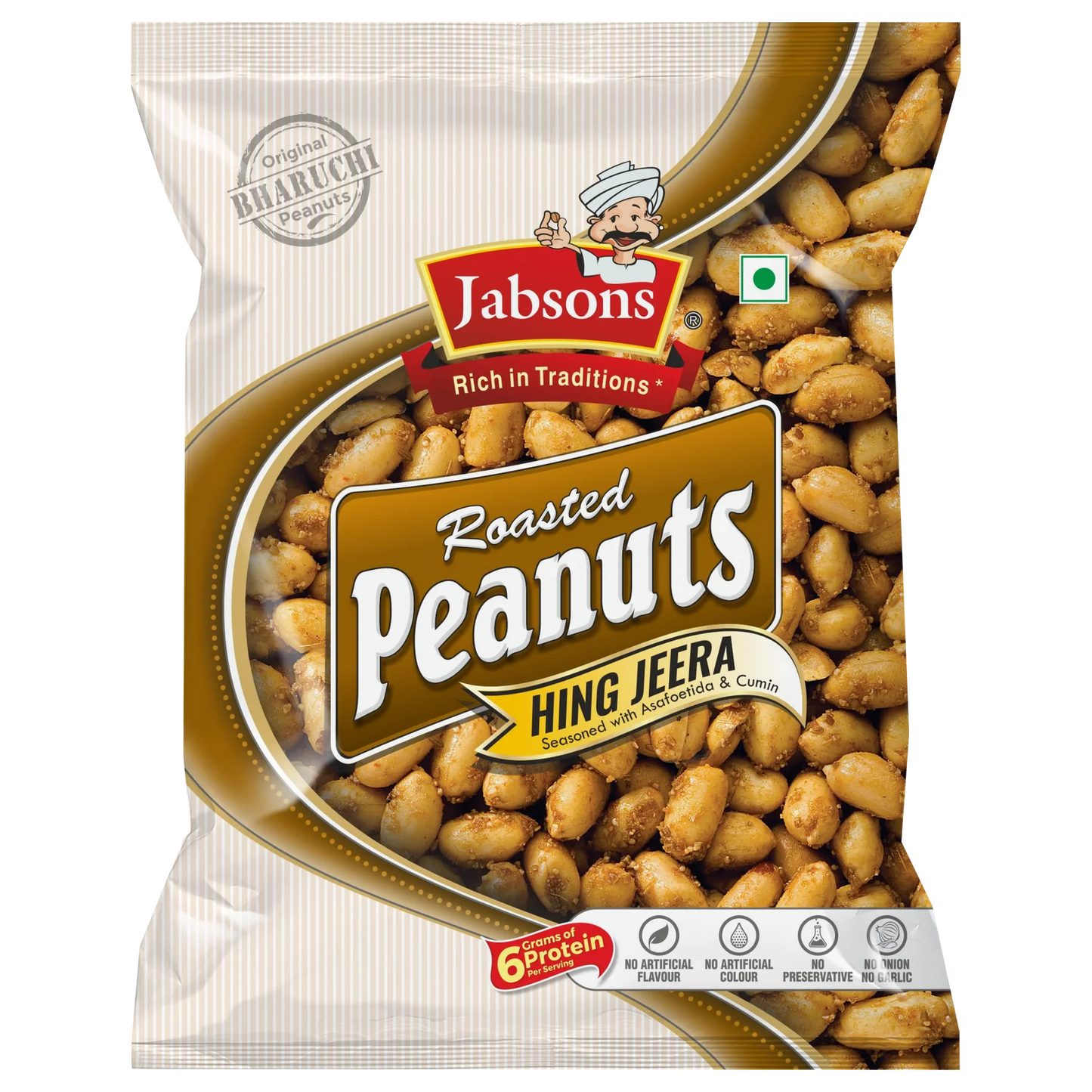 Jabsons Roasted Peanuts Hing Jeera - 140 Gm