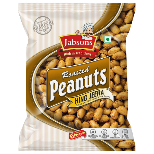 Jabsons Roasted Peanuts Hing Jeera - 140 Gm