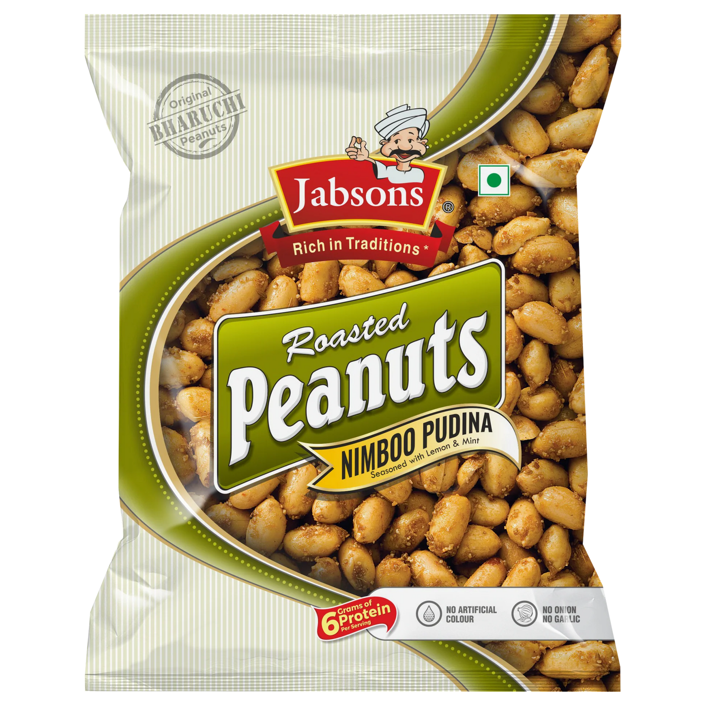 Jabsons Roasted Peanuts Nimboo Pudina - 140 Gm