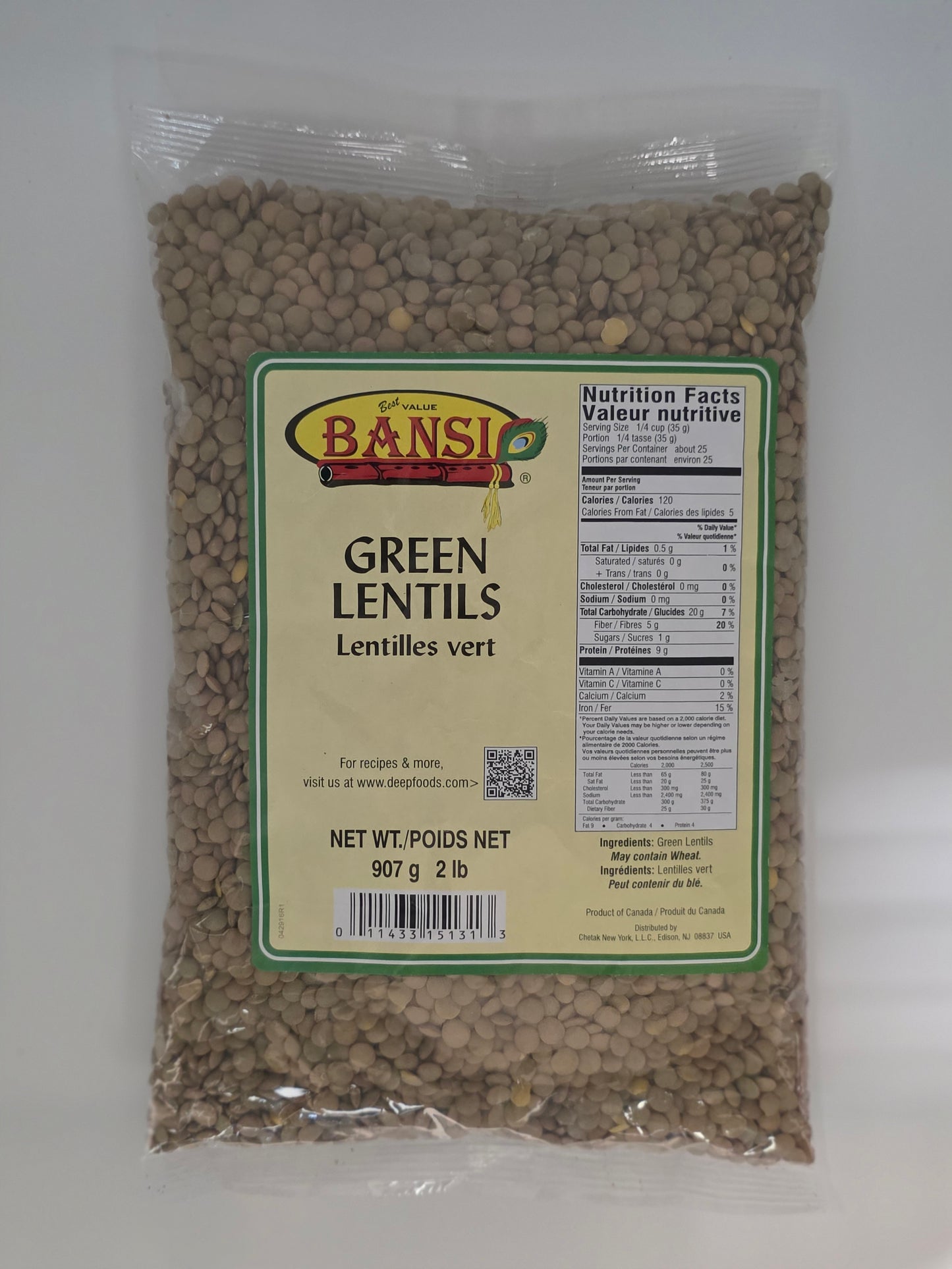Bansi Green Lentils - 2 Lb (907 Gm)