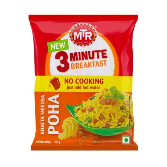 MTR 3 Minute Khatta Meetha Poha - 160 Gm (5.6 Oz)