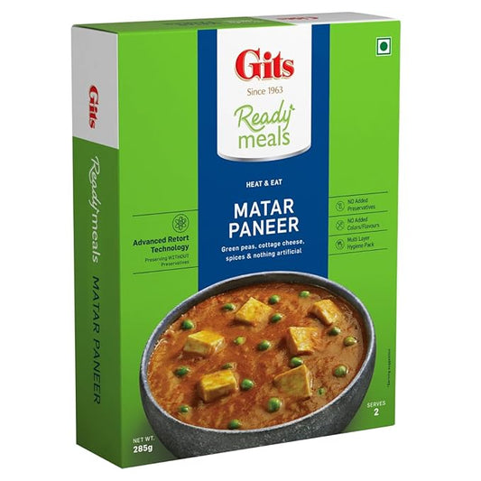 Gits Ready Meals Matar Paneer - 10 Oz (285 Gm)