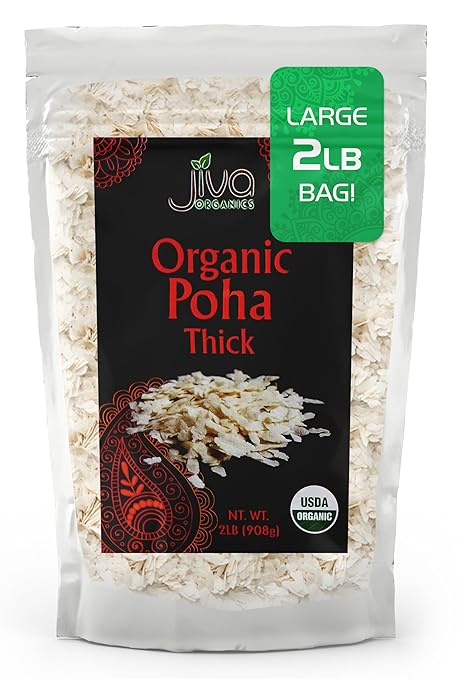 Jiva Organics Organic Poha Thick - 2 Lb (908 Gm)