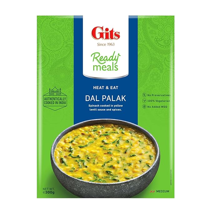 Gits Ready Meals Dal Palak - 300 Gm (10.5 Oz)
