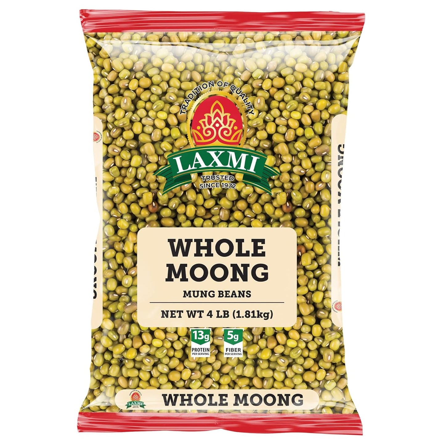 Laxmi Whole Moong Bold. 4lbs.