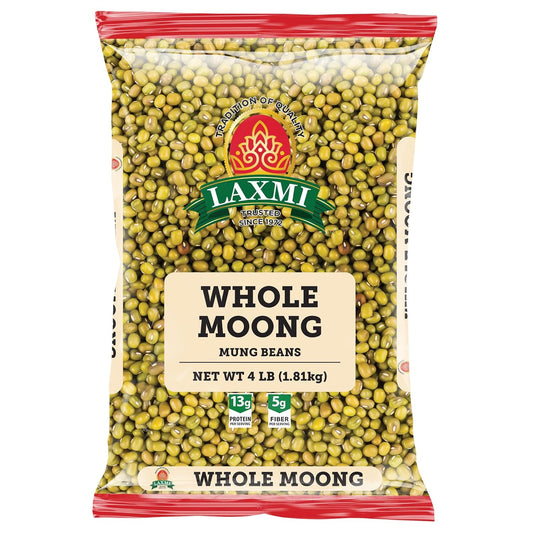 Laxmi Whole Moong Bold. 4lbs.