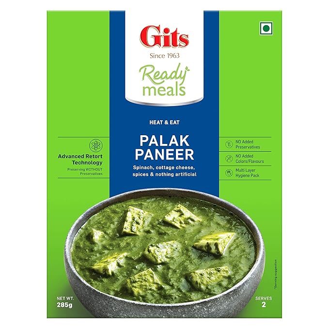 Gits Ready Meals Palak Paneer - 285 Gm (10 Oz)