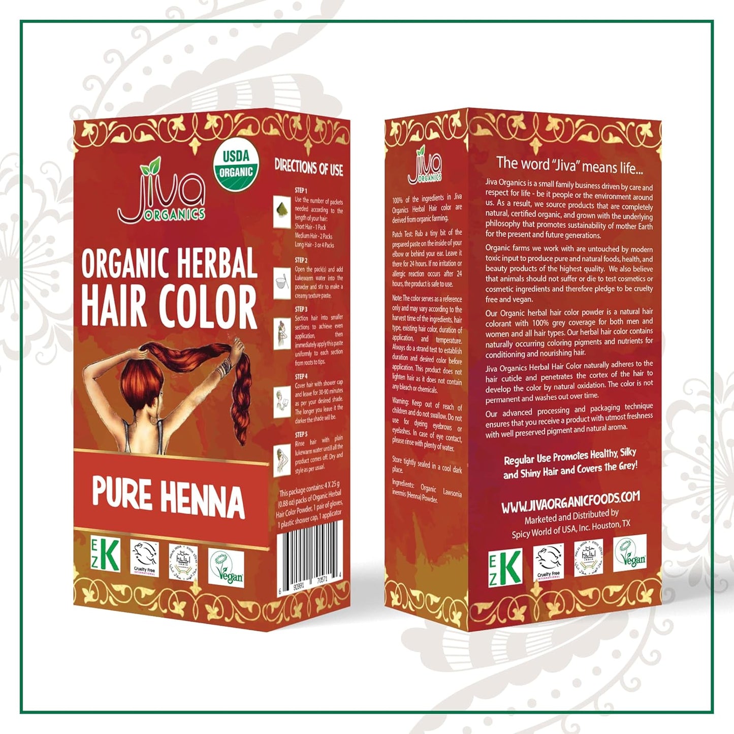 Jiva Organic Pure Henna Hair Color- 100 Gm