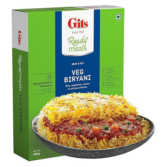Gits Ready Meals Veg Biryani - 265 Gm (9.3 Oz)