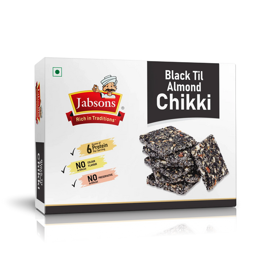 Jabsons Black Til Almond Chikki - 270 Gm (9.52 Oz)