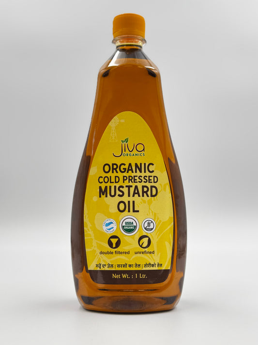 Jiva Organics Organic Mustard Oil - 1 L (33.8 Fl Oz)