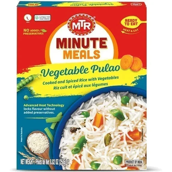 MTR Ready To Eat Vegetable Pulao - 250 Gm (8.8 Oz)