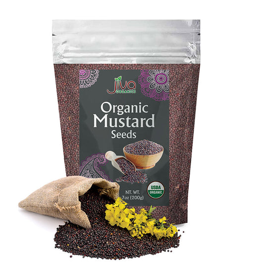 Jiva Organics Organic Mustard Seeds - 200 Gm (7 Oz)