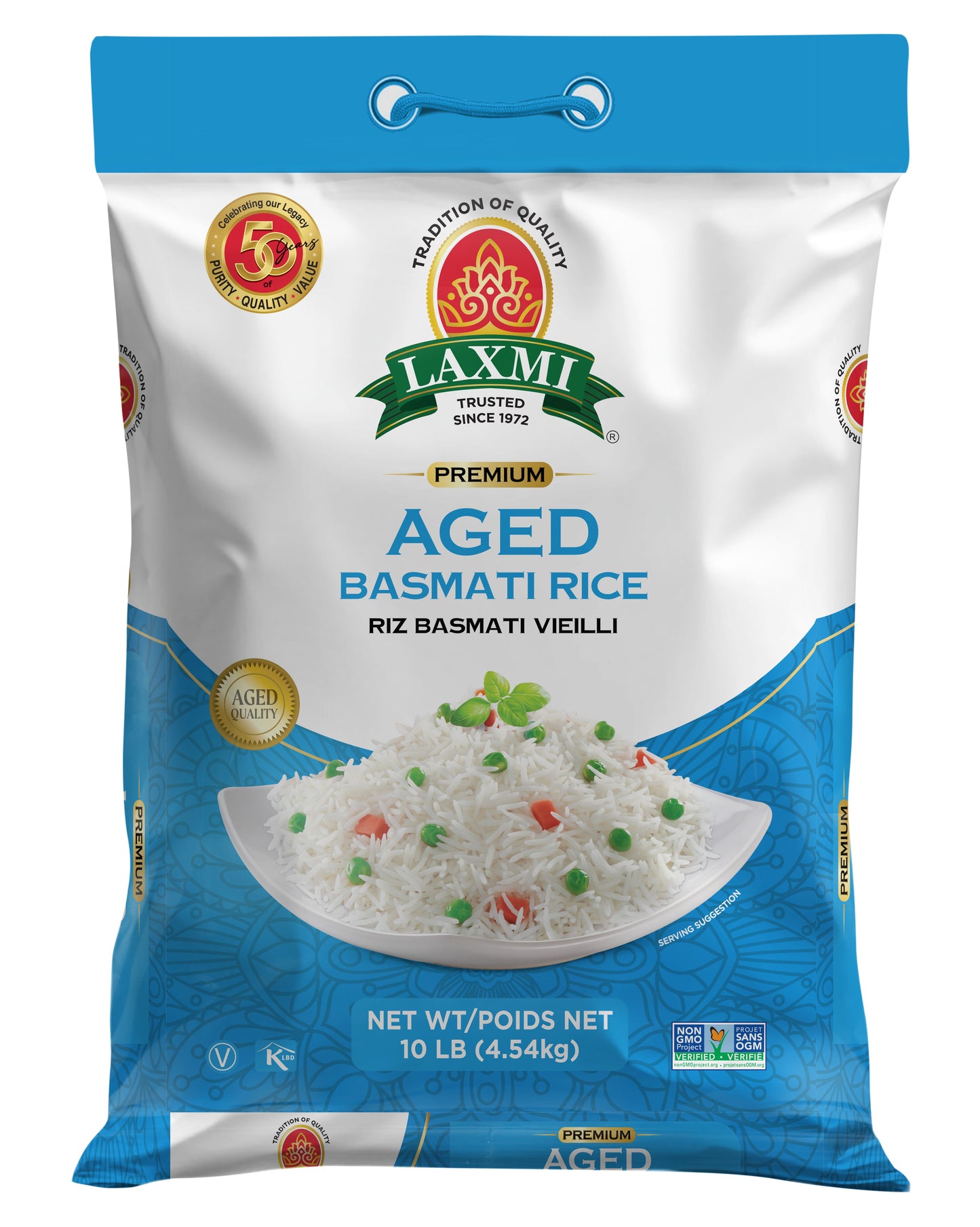 Laxmi Premium Aged Basmati Rice - 10 Lb (4.5 Kg)