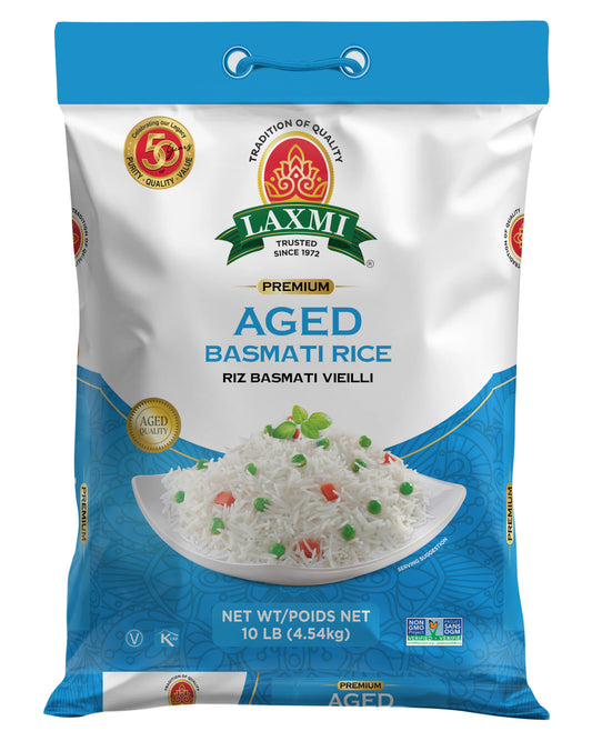Laxmi Premium Aged Basmati Rice - 10 Lb (4.5 Kg)