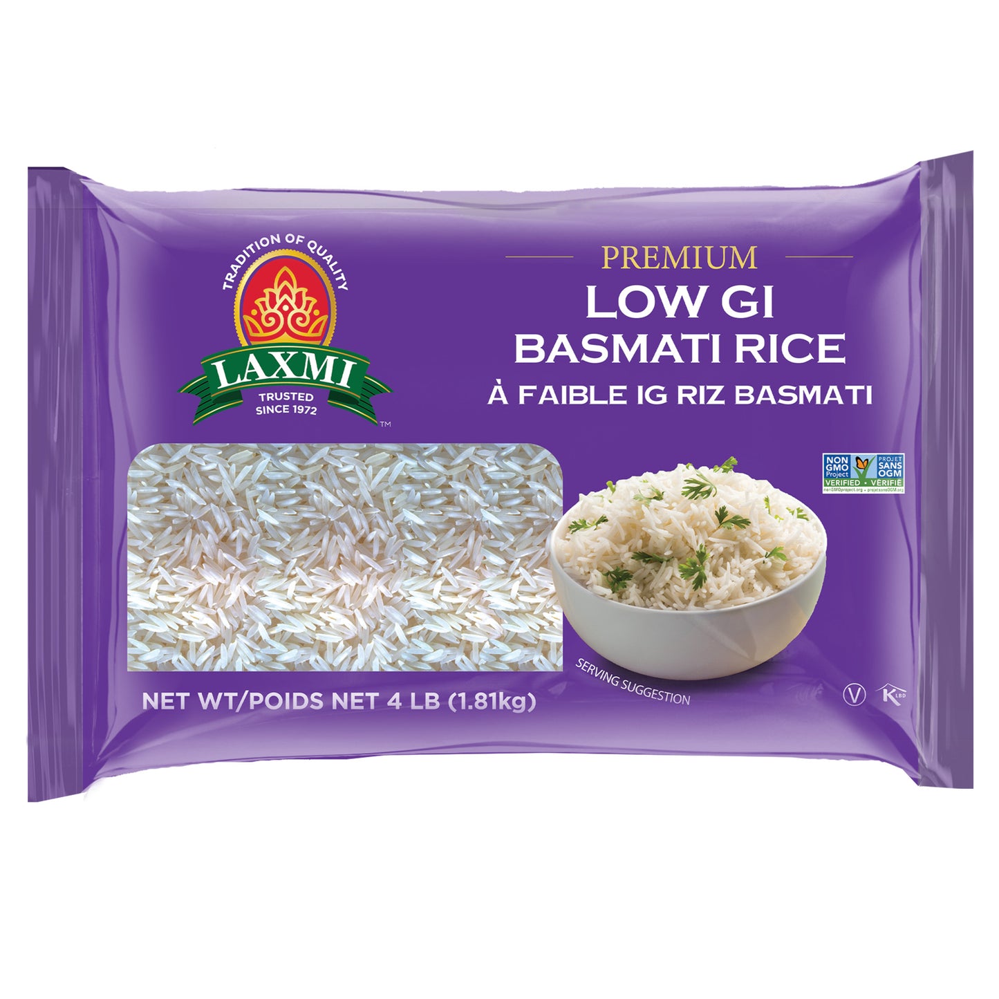 Laxmi Premium Low GI Basmati Rice - 4 Lb (1.81 Kg)