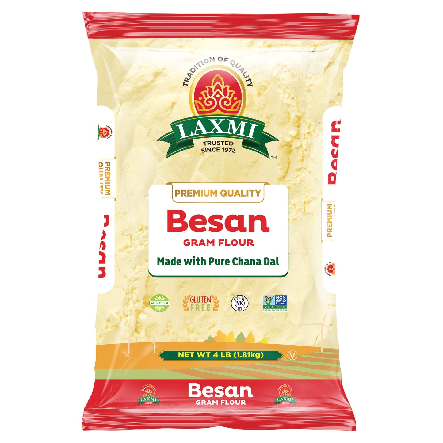 Laxmi Freshly Milled Besan - 4 Lb (1.81 Kg)