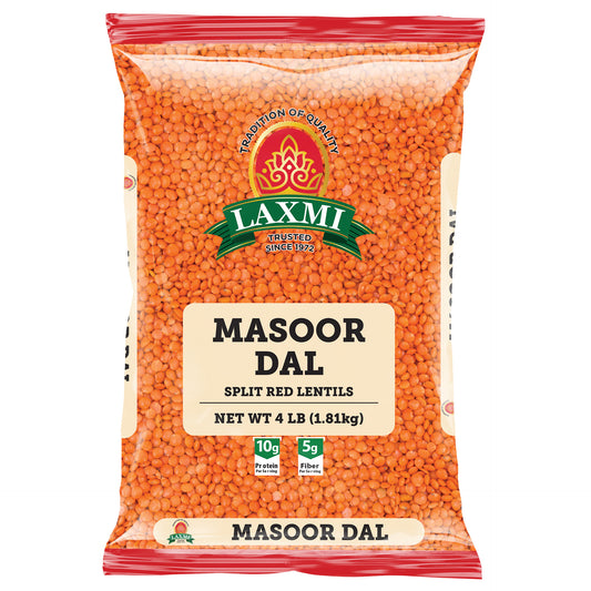 Laxmi Masoor Dal Split Red Lentils - 4 Lb (1.81 Kg)