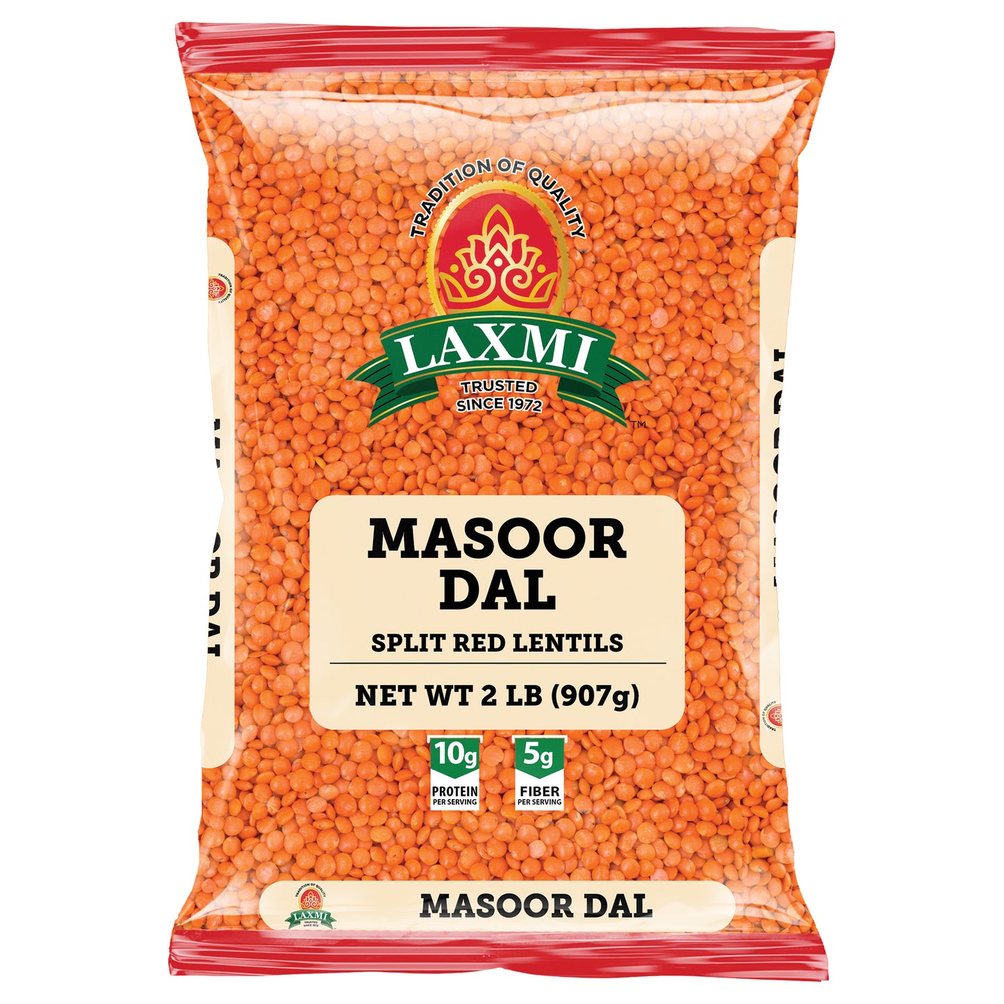 Laxmi Masoor Dal Split Red Lentils - 2 Lb (907 Gm)