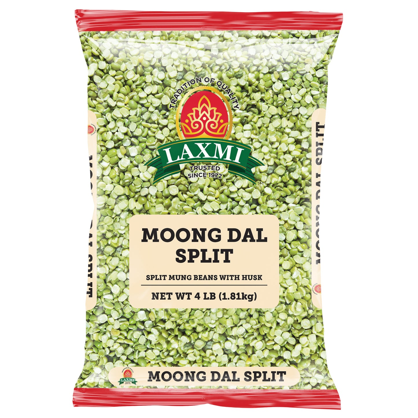 Laxmi Moong Dal Split with Skin - 4 Lb (1.81 Kg)