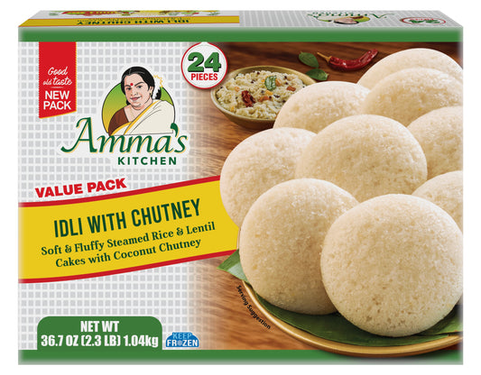 Amma's Kitchen Idli With Chutney 24 Pc - 2.3 Lb