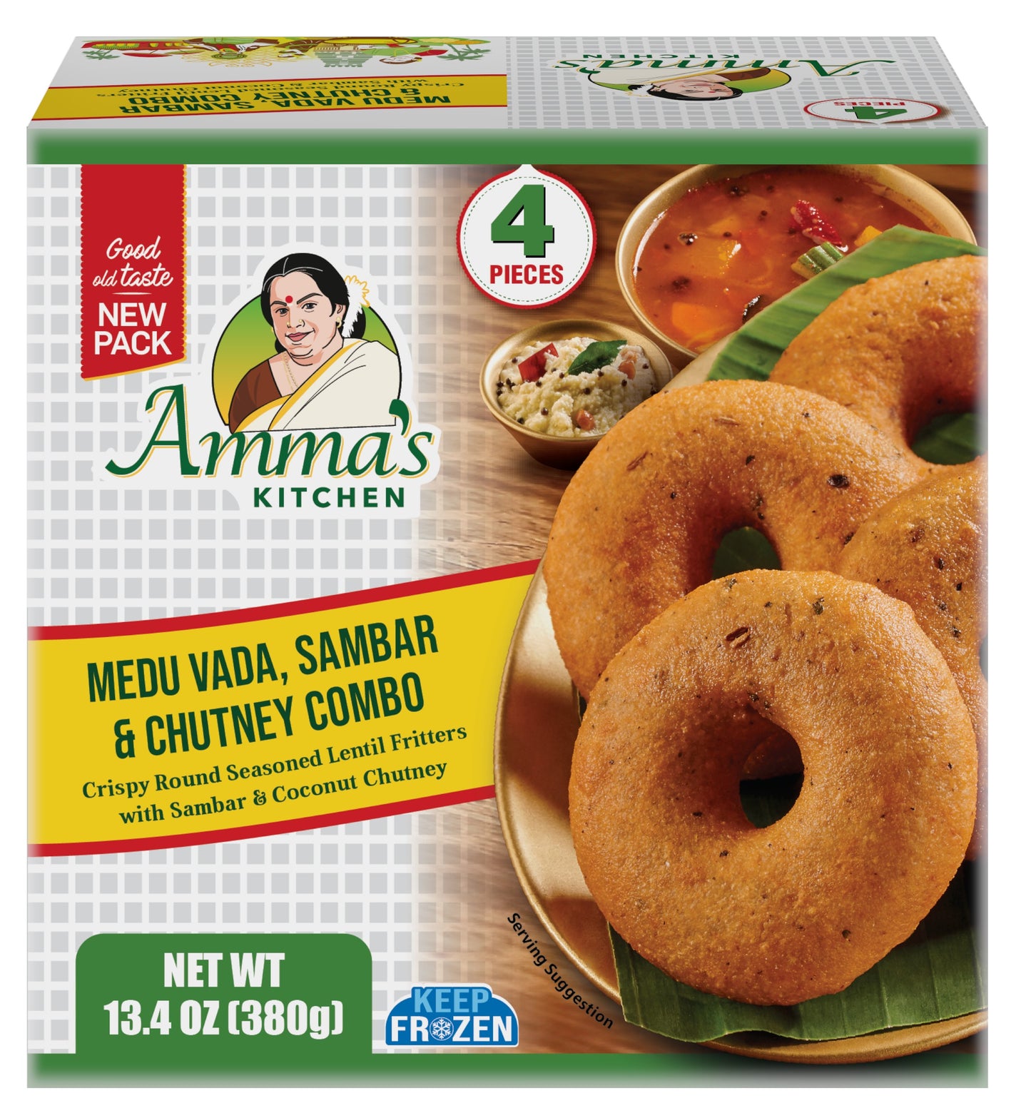 Amma's Kitchen Meduvada Sambar Chutn 4 Pc - 380 Gm